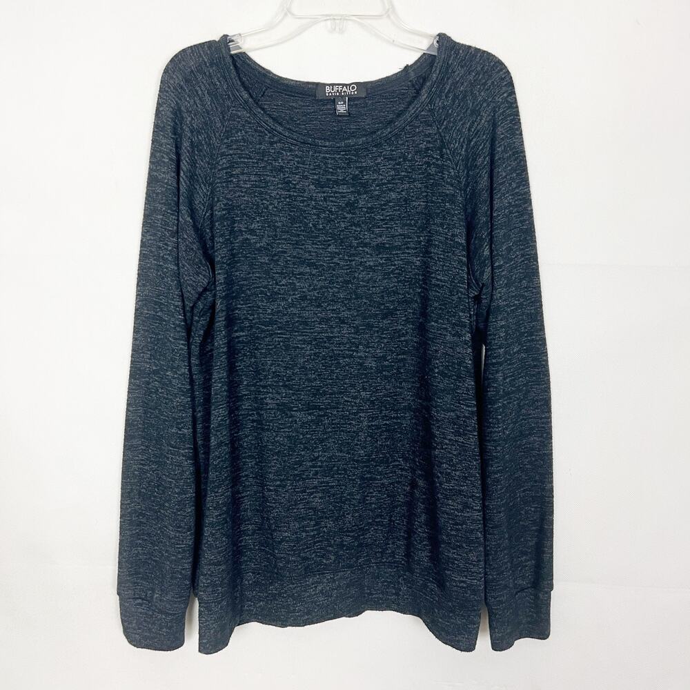 Buffalo Women's Pullover Charcoal Gray Oversized Sweatshirt Size Small